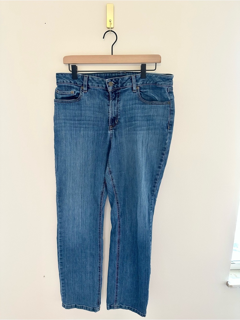 L.L.Bean 1912 Quality Denim Straight Leg Jeans Women’s Size 14 Medium Wash